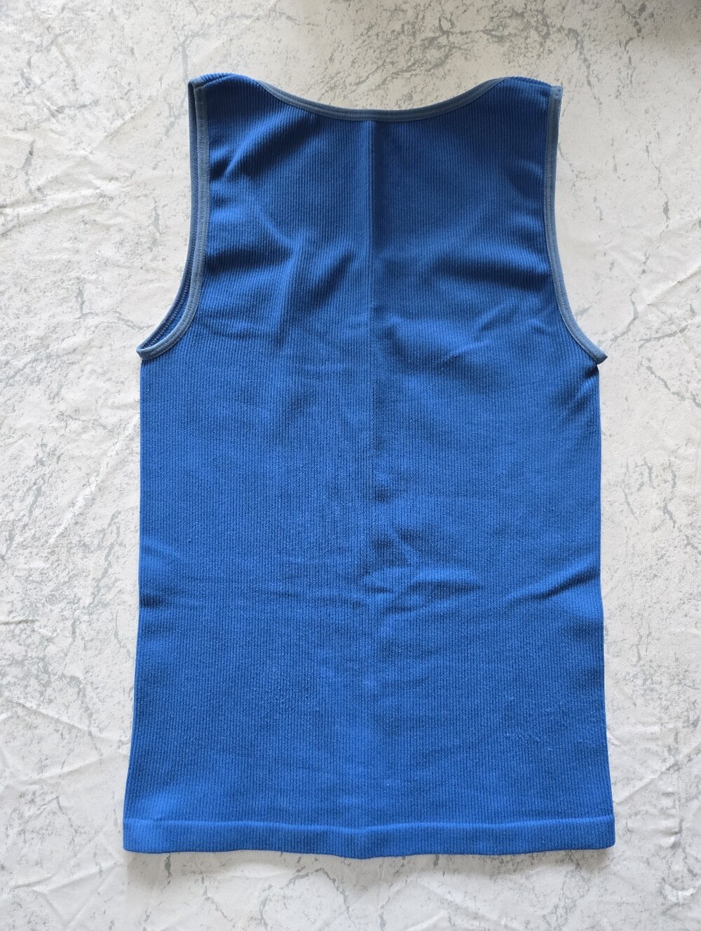 Blue Ribbed Tank Top - Picture 5 of 6